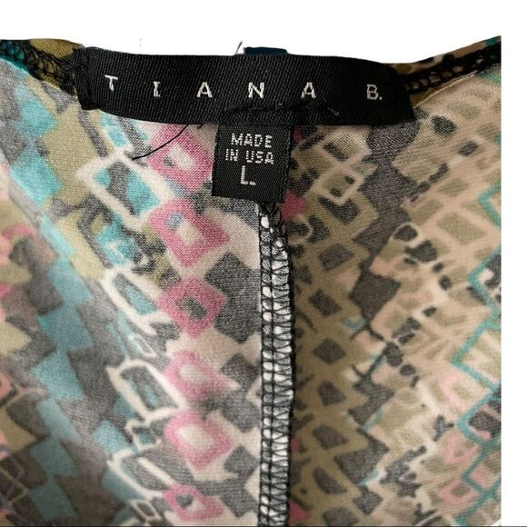 622 - GEOMETRIC MULTI COLOR DRESS WITH RUCHED WAIST - Picture 7 of 7